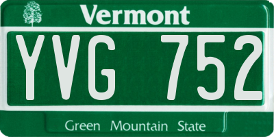 VT license plate YVG752