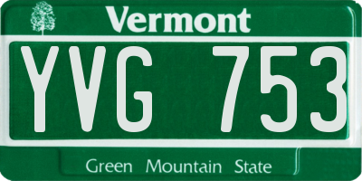 VT license plate YVG753