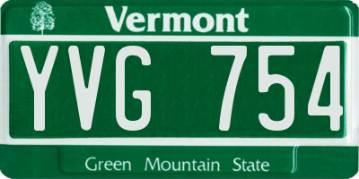 VT license plate YVG754