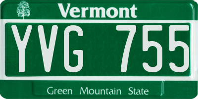 VT license plate YVG755