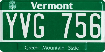VT license plate YVG756