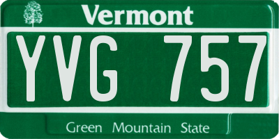 VT license plate YVG757