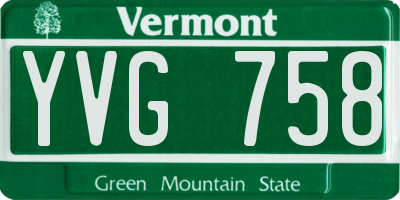 VT license plate YVG758