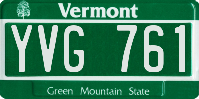 VT license plate YVG761