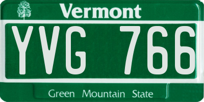 VT license plate YVG766