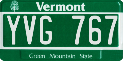 VT license plate YVG767