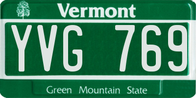 VT license plate YVG769