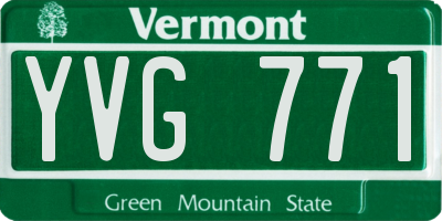 VT license plate YVG771