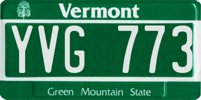 VT license plate YVG773