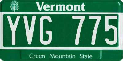 VT license plate YVG775