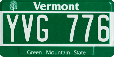 VT license plate YVG776