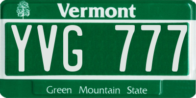 VT license plate YVG777