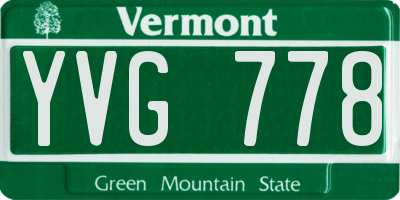 VT license plate YVG778