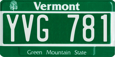 VT license plate YVG781