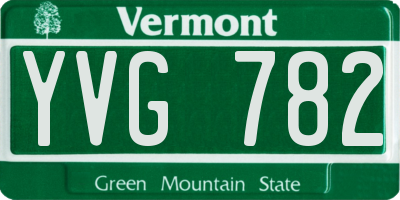 VT license plate YVG782