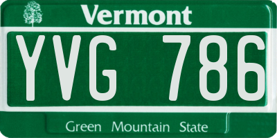 VT license plate YVG786
