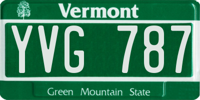 VT license plate YVG787