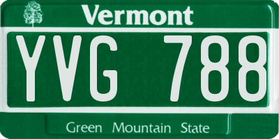 VT license plate YVG788