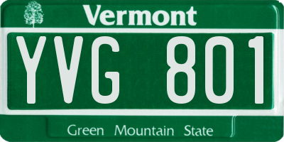 VT license plate YVG801