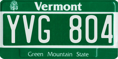 VT license plate YVG804