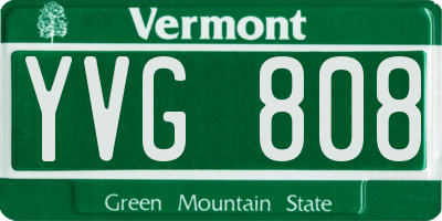 VT license plate YVG808
