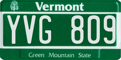 VT license plate YVG809
