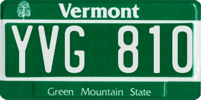 VT license plate YVG810