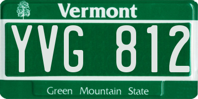 VT license plate YVG812