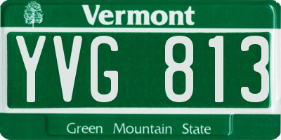 VT license plate YVG813