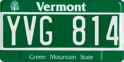 VT license plate YVG814