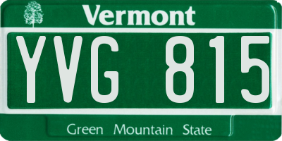 VT license plate YVG815