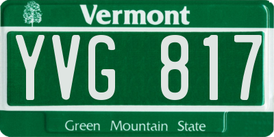 VT license plate YVG817