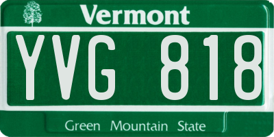 VT license plate YVG818