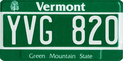 VT license plate YVG820