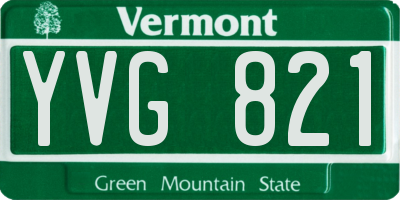 VT license plate YVG821