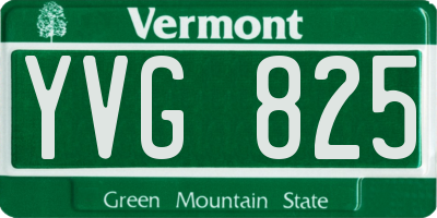 VT license plate YVG825