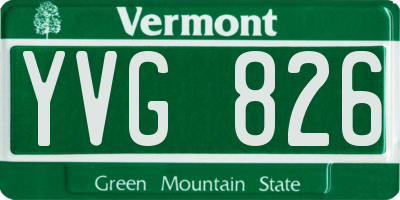 VT license plate YVG826