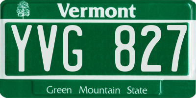 VT license plate YVG827