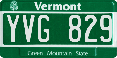 VT license plate YVG829