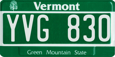 VT license plate YVG830