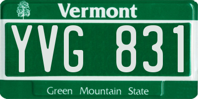 VT license plate YVG831