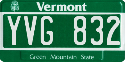 VT license plate YVG832