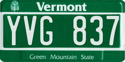 VT license plate YVG837