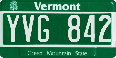 VT license plate YVG842