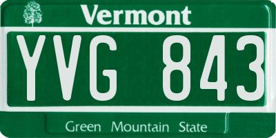 VT license plate YVG843