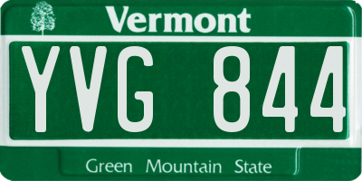 VT license plate YVG844