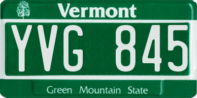 VT license plate YVG845