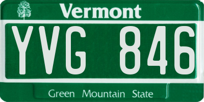VT license plate YVG846