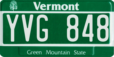 VT license plate YVG848