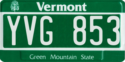 VT license plate YVG853